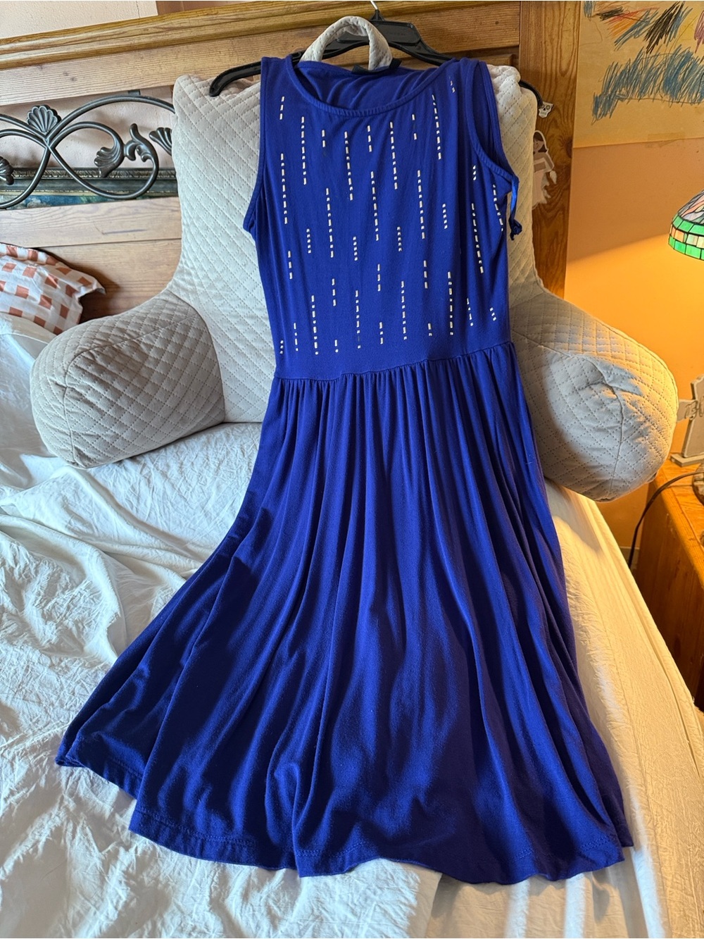 Apt. 9 Royal Blue Sleeveless Maxi Dress with Stud Accents